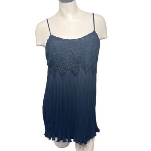 FLORA Black Babydoll Lingerie Nightgown Lace Front Sheer Back Women's Size L